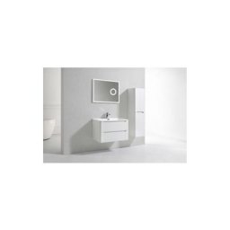 Meuble simple vasque 80cm toola Ivoire miroir Lite