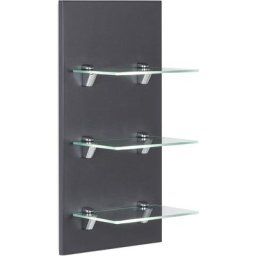 Emotion - tagère murale santini anthracite satiné avec 3 tablettes en verre - anthracite satiné