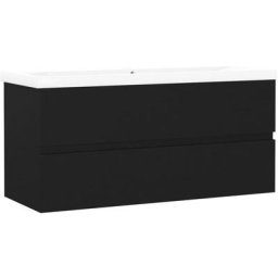Armoire d'évier avec lavabo intégré Noir Aggloméré Vidaxl Black