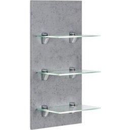 Étagère murale SANTINI Aspect Béton avec 3 tablettes en verre - aspect béton