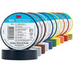 Ruban adhésif 3M temflex 165 - 15 mm x 10 mètres - pack multicouleur 3M 80470n - Multicolore