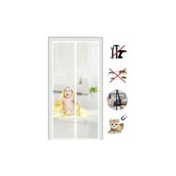 Olhetc - Moustiquaire Porte à Fermeture Aimantée, Rideau de Porte Anti Mouche, Fermeture Auto, Kit