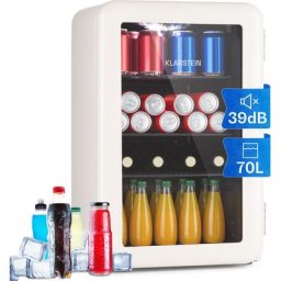 Klarstein - Réfrigérateur poplife 70 - mini bar - 70 l - 0-10°c - led - design rétro crème - Crème