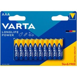 Pile Varta longlife power aaa - lr03 (emballage 14+6 unit) ø10,5x44,5mm