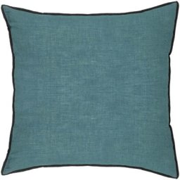 Atmosphera - Coussin Linah - coton - bleu canard - 45x45 cm créateur d'intérieur - Bleu canard