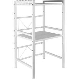 Support pour Four à Micro-Ondes Extensible avec 6 Crochets Suspendus Organisateur de Rangement