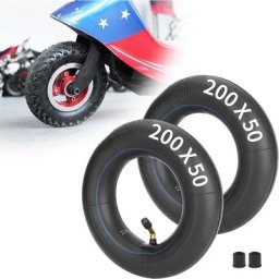 2 Paquets de chambres à air de scooter 200x50 8 ""x 2"" avec tige de valve pliée Remplacement pour