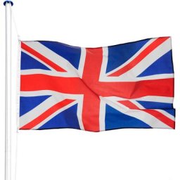 Tectake - Mât avec drapeau réglable en hauteur - mât, porte drapeau, support drapeau - uk