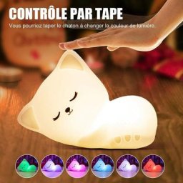 Veilleuse Enfant Chat,Veilleuse Bébé,Veilleuse Bebe Enfant Rechargeable,Veilleuse Bébé led Portable