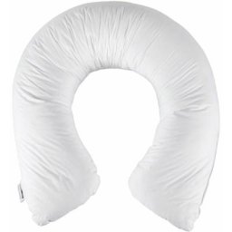 Coussin d'allaitement et de maternité en plumes et duvet d'oie - Blanc - Homescapes