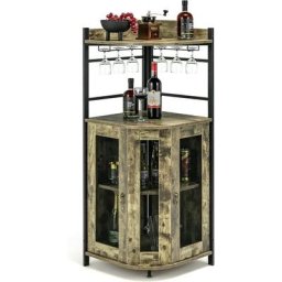 Buffet Cuisine Industriel, Armoire Cuisine avec Étagère d'Angle Réglable et Placard à Porte en