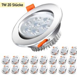 Vingo - Lot de 20 Spots Encastrable led Intégrés spots à encastrer 7W Blanc chaud led spots
