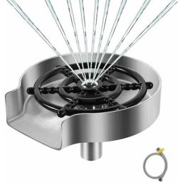 Rince Verre en Acier Inoxydable, Accessoires pour Evier de Cuisine, Rondelle en Métal, Rince Verre