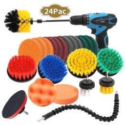 24 pièces perceuse électrique brosses de nettoyage ensemble pour baignoire coulis salle de bain