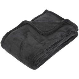 Plaid microfibre gris foncé 130x180 Atmosphera créateur d'intérieur - Gris foncé