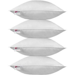 Lot de 4 Oreillers en Plumes de Canard, 60 x 60 cm - Blanc - Homescapes