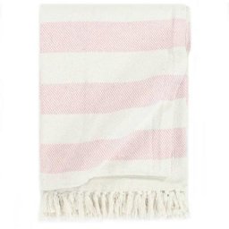 Vidaxl - Couverture Coton Rayures 125x150 cm Vieux rose Old pink