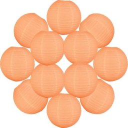 12x Lanterne Papier 40 cm Pêche - Suspension Boule Papier 40 cm (12'') type Lanterne Japonaise pour