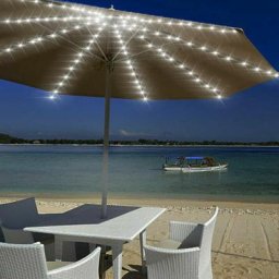 Guirlande solaire pour parasol - 104 led - 8 modes - IP65 - Étanche - Pour fête, Noël, Halloween,