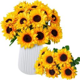 Lot de 3, bouquets artificiels, tournesols, fausses fleurs pour accessoires de jardin intérieur et