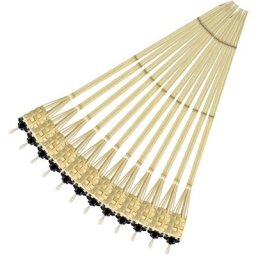Set de 12 flambeaux de jardin, flambeau de jardin en bambou,avec mèche, flambeau d'ambiance pour
