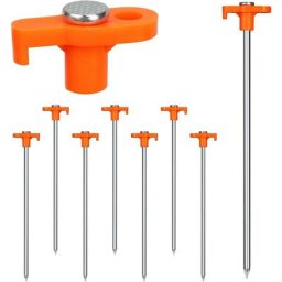 Olhetc - Lot de 8 piquets de tente à visser avec filetage pour le camping et l'extérieur, piquets
