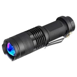 Lampe Torche uv 365nm Lampe de Poche Ultraviolette led Lumière Noire Zoomable pour Détecteur