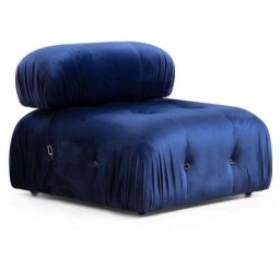 Fauteuil ou module 1 place Nourhane Velours Bleu foncé - Bleu foncé