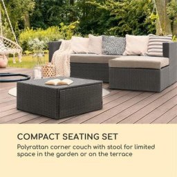 Blumfeldt Theia Lounge - Set Salon d'angle de Jardin , Coin Salon de 2 pièces : canapé d'angle et