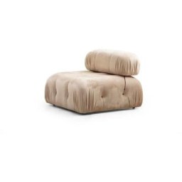 Fauteuil ou module 1 place Nourhane Velours Beige - Beige