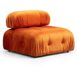 Fauteuil ou module 1 place Nourhane Velours Orange - Orange