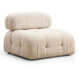 Fauteuil ou module 1 place Nourhane Tissu Crème - Crème