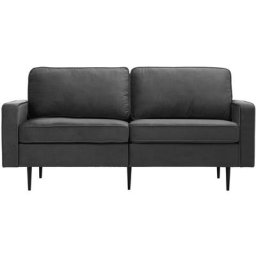 Canapé design 2 places en velours gris foncé carrie - Gris foncé