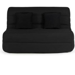 Banquette bz - Tissu Noir + 2 coussins noir - l 140 x p 99 x h 98 cmALICE - Dunlopillo