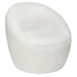 Atmosphera - Fauteuil en tissu à bouclette Romi - Blanc - l 75 x h 70 cm - Collection Fresh vibes