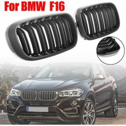 2x Grille Avant Mat Noir Double Lamelle Pour bmw F15 / F16 X5 X6 14-17