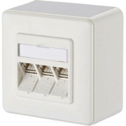 Prise réseau montage apparent (en saillie) cat 6a 3 ports Metz Connect 130B12D30002-E blanc pur