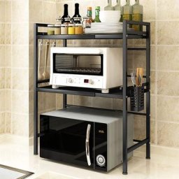 Sifree - Meuble Rangement Cuisine Longeur Réglable 40/6436.578cm Étagère Multifonction pour Micro