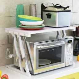 Dyhf - Support de Four à Micro-Ondes Organisateur de Cuisine avec 4 Crochets Blanc