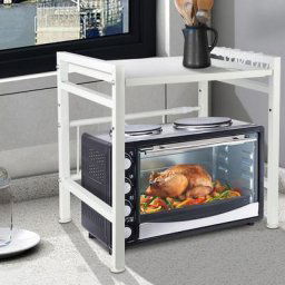 Meuble Rangement de Cuisine Support Four Micro-Ondes avec 2 Niveaux d'étagère Extensible en Hauteur