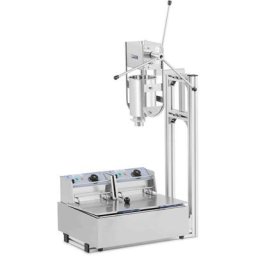 Machine à Churros Professionnelle Complète Acier Inoxydable 5 Douilles 3 Litres - Noir, Bleu, Argent