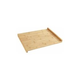 Planche à découper bois, grande planche à découper avec bord de guidage, Bambou, 45x35cm, Marron