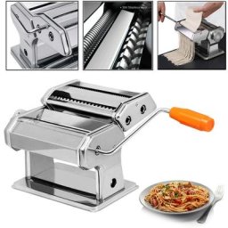 Aufun - Machine tirée Machine de pâtes manuelles en acier inoxydable argent pour 8 épaisseur de