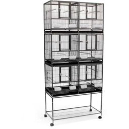 Aufun - Cage à Oiseaux pour Perroquets Divers oiseaux 96 x 46X 53 cm, Noir