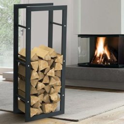 Porte-bois en métal Cheminée à bois d'intérieur 100x40x25cm
