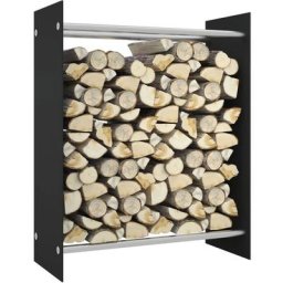 Maisonchic - Portant de bois chauffage | Porte bûches et range bûches intérieur Noir 80x35x100 cm