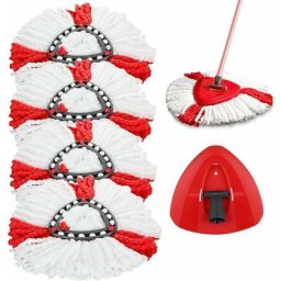 4pcs Tête de Serpillère de Rechange en Microfibre+1 Tête de Vadrouille Compatible avec Vileda