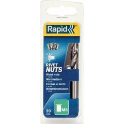 Rapid - M5 - Ecrous à sertir pour vis Ø5mm - Blister de 20 + forêt