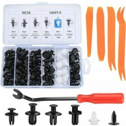 Clips Agrafes Plastiques Voiture Rivets Fixation Set, Rivets Plastiques Fixation de Protection Noir