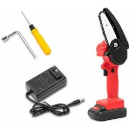 Olhetc - Mini scie à chaîne électrique sans fil rechargeable scie à bois scie électrique à une main